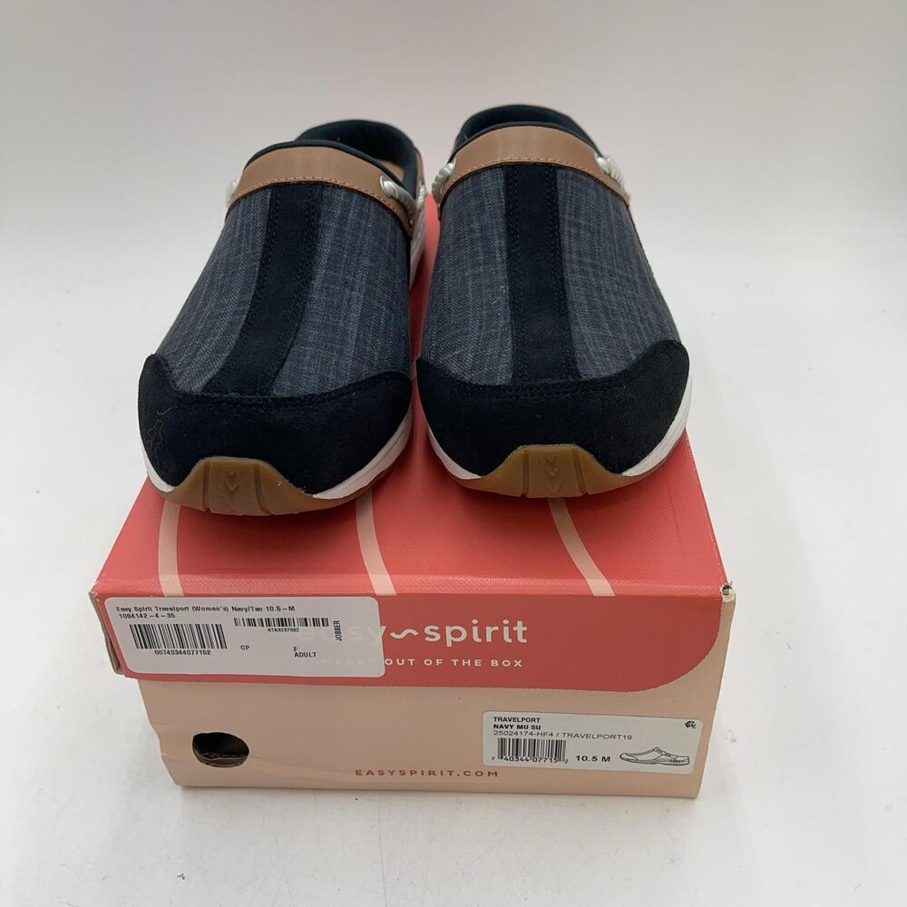 Easy Spirit Travelport 19 Shoes Womens Navy Suede Clog Slip On Comfort Size 10.5